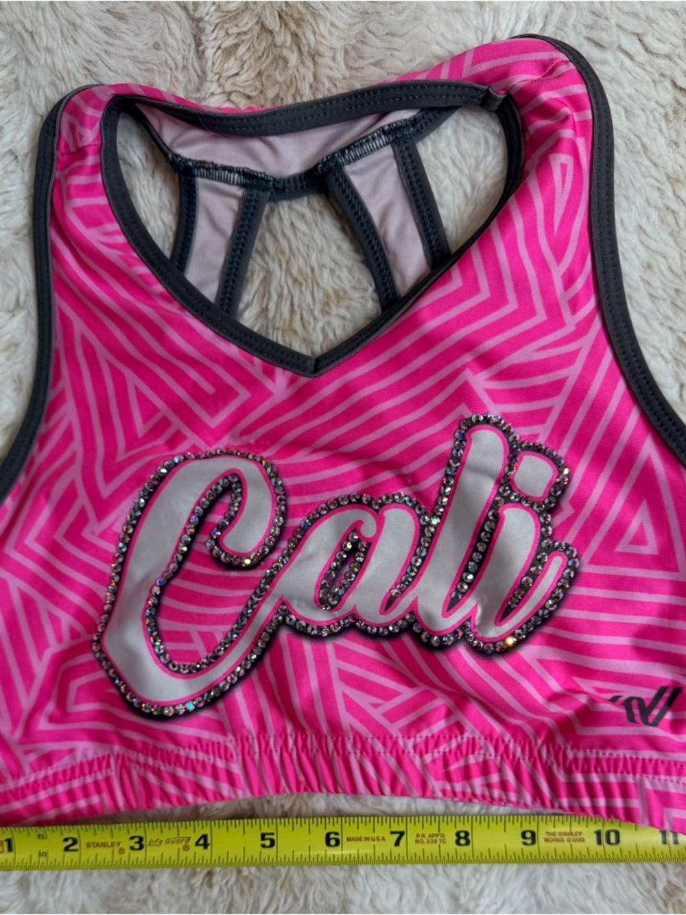 Cali All Stars Hot Pink Rhinestone 'Cali' Racerback Sports Bra